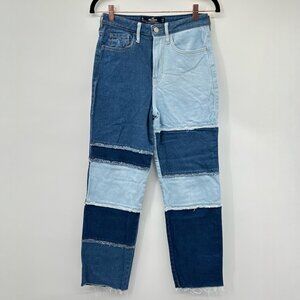 Hollister Ultra High Rise Vintage Straight Stretch Boyfriend Colorblock Jeans 25